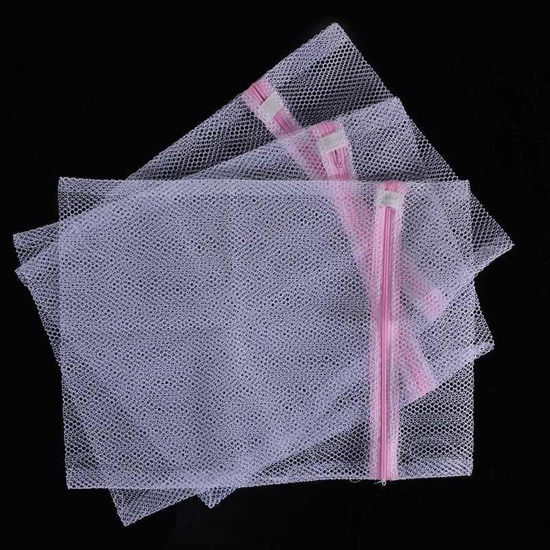 Комплект из 3 предметов белого цвета на молнии косметички прачечная сетка