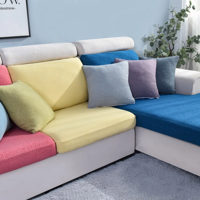 

Solid Color Slipcover Sofa Seat Cushion Cover Sofa Covers for Living Room Removable Elastic Seat Chair Cover Furniture Protector