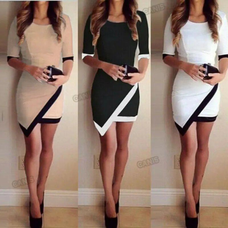 Модное женское сексуальное облегающее платье офис леди Slim fit Бандажное вечернее