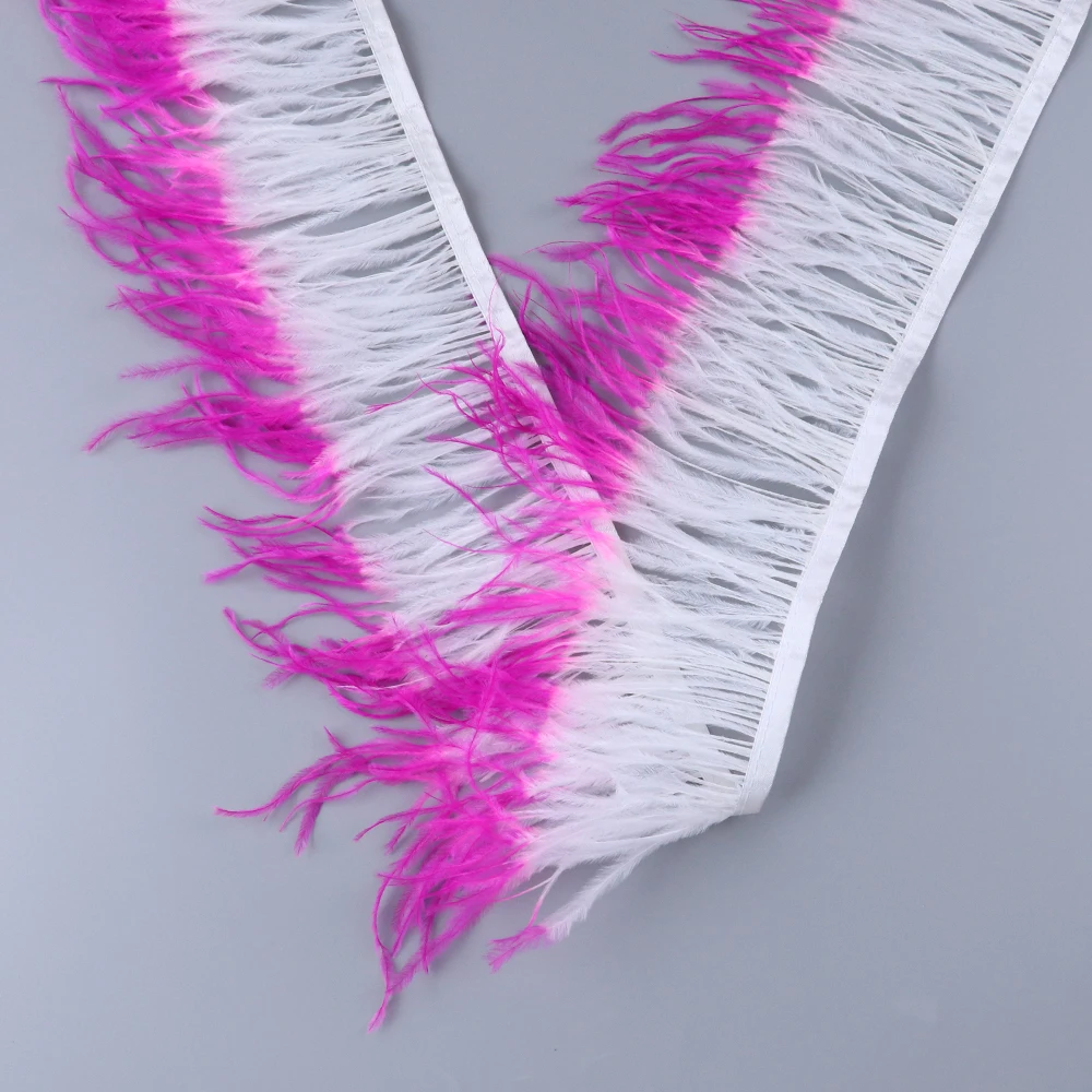 Новый Белый страусиный перо отделка ленты окрашенные различные 10 15 см страусиные