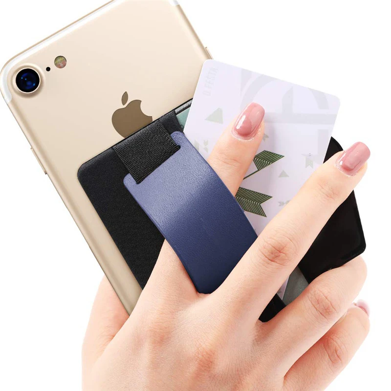 Universal mobile phone bracket with multifunctional leather wallet card slot Phone Stand Finger Holder holder | Мобильные телефоны