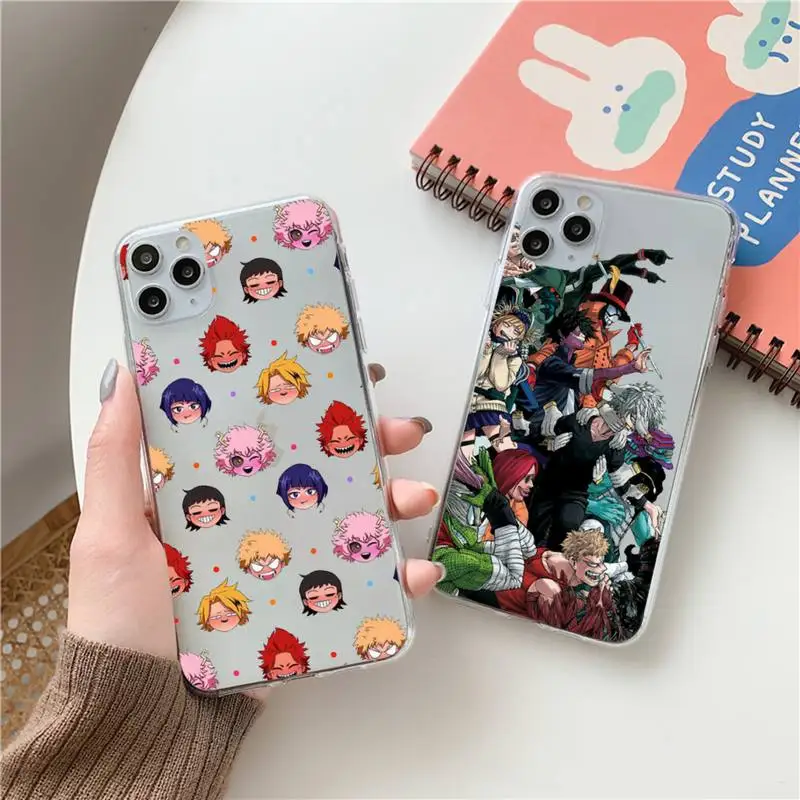 

Hero Academia Phone Case Clear Transparent for iPhone 11 12 13 mini pro XS MAX 8 7 6 6S Plus X 5S SE XR 2020