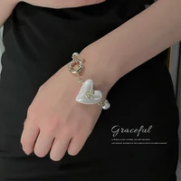 korean personality fashion net red light luxury temperament design sense freshwater pearl love necklace bracelet