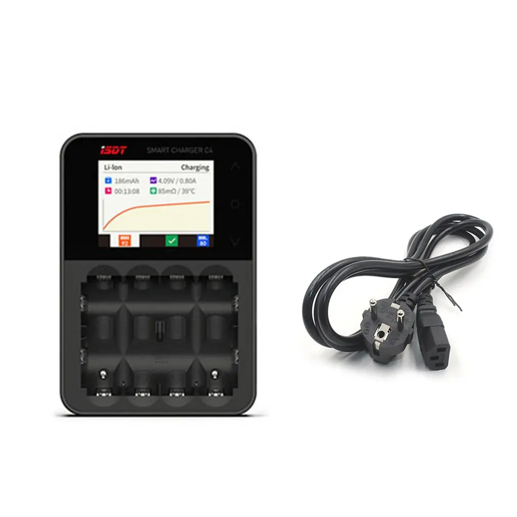 ISDT C4 8A сенсорный экран Смарт зарядное устройство с USB выходом для 18650 26650 AA AAA батареи
