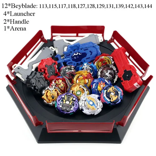 12 Pcs - B TAKARA TOMY комбинация Beyblade Burst набор игрушек Beyblades Арена Bayblade Металл Fusion 4D с пусковым устройством спиннинг топ игрушки - Цвет: 12 Pcs - B