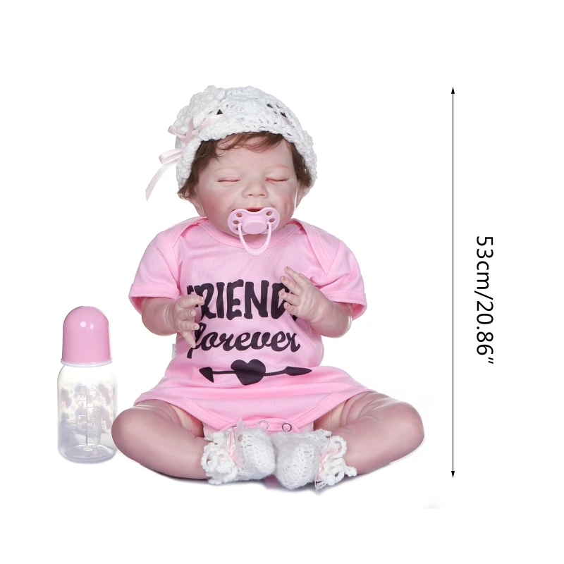 

53cm Realistic Doll Soft Body Vinyl Toddler Babies Lifelike Girl Toy Pacifier