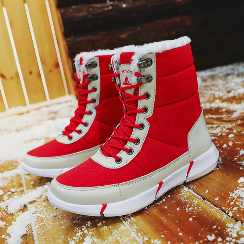 

Ladies Boots Non-Slip And Waterproof Winter Ankle Snow Boots Ladies Thick-Soled Thick-Leather Winter Shoes Calf High Boots
