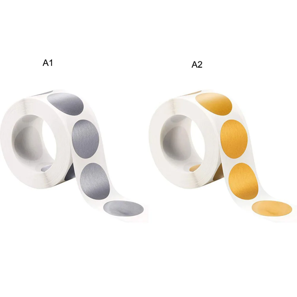 Наклейки круглые золотистые/серебристые с защитой от царапин 300 шт.|Украшения