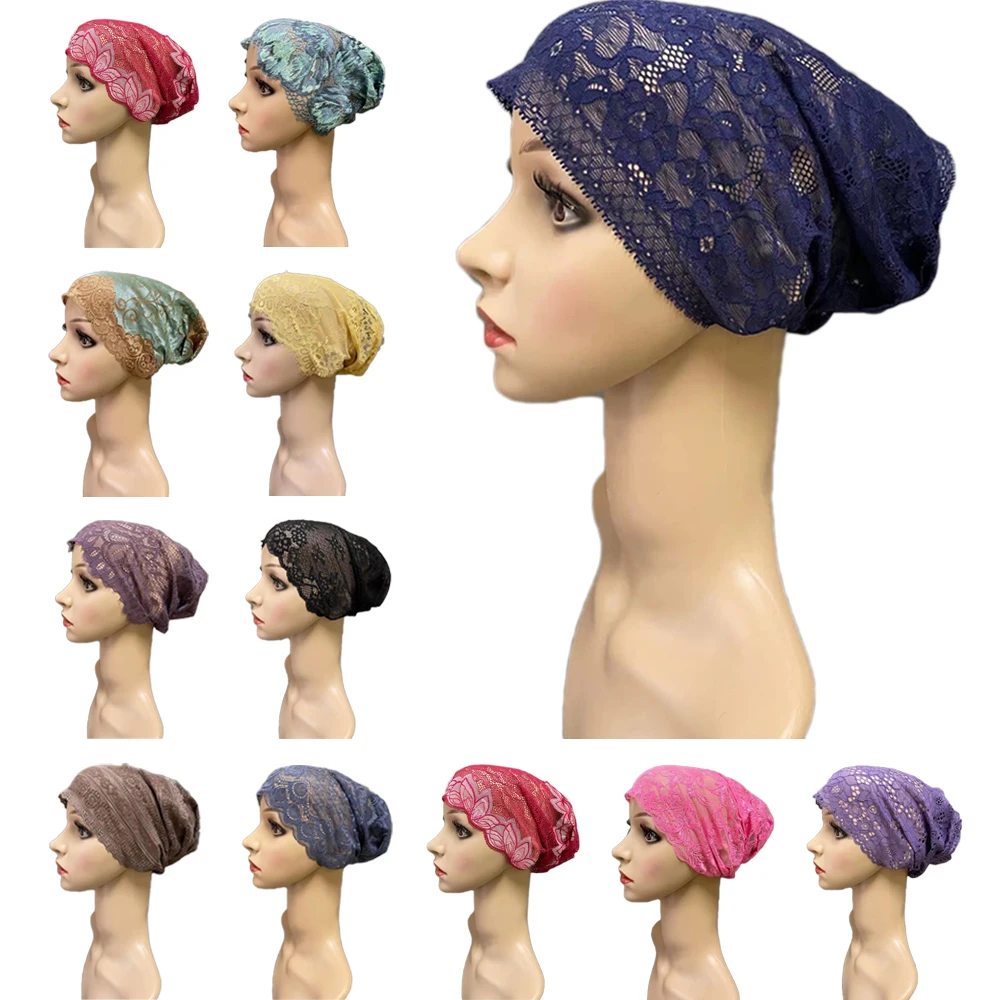 Кружевное нижнее белье хиджаб внутренняя шапка мусульманская женская ниндзя