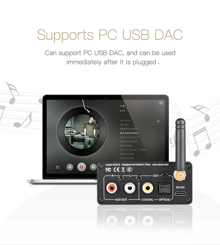 XDUOO XQ 50 Buletooth 5 0 аудио приемник конвертер ПК USB DAC ES9018K2M чип Поддержка APTX/SBC/AAC XQ50