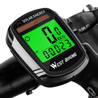 west biking bike computer with solar energy bicycle speedometer and odometer wireless waterproof cycling computer lcd backlight