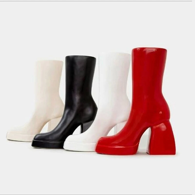 

Winter Women's Boots Fashion Round Toe Side Zipper Ankle Boots Ladies Casual Shoes For Female Plus Size