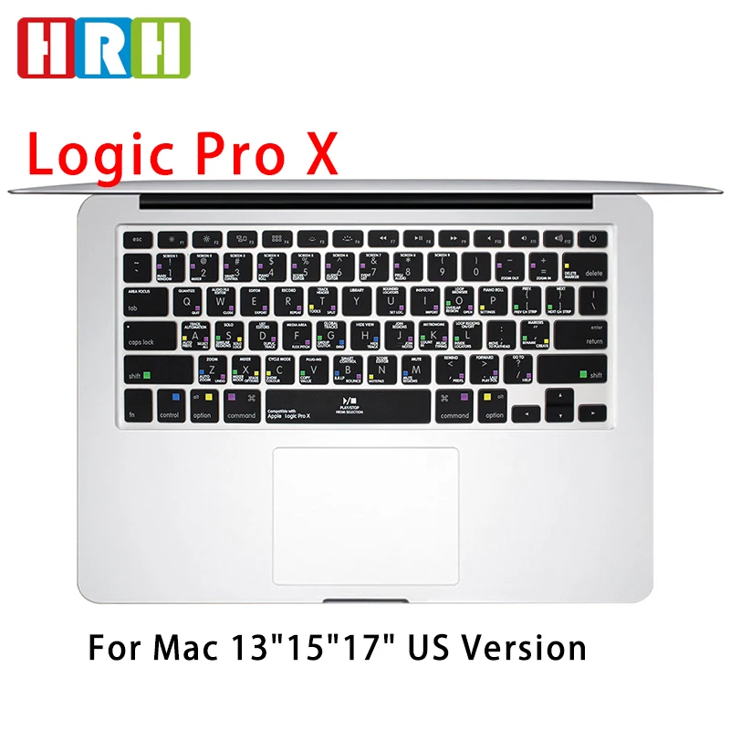 HRH моющиеся Logic Pro X функциональные ярлыки для клавиатуры с горячим ключом TPU