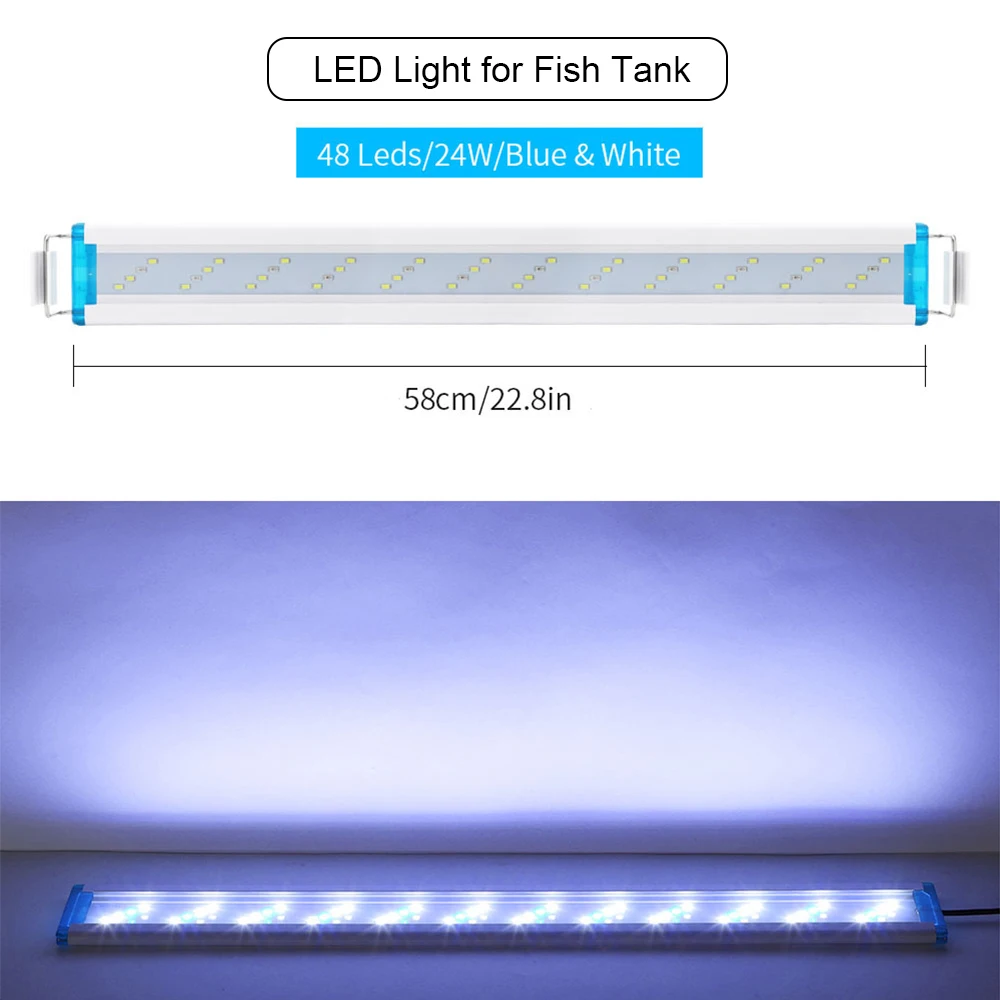 Супертонкий светодиодный светильник для аквариума водных растений 18 58 см гибкий