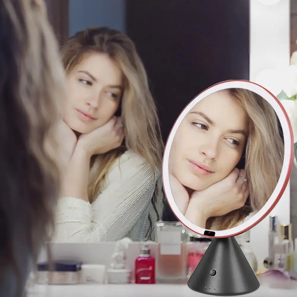 LED Makeup Mirror with Lights Cosmetic Beauty Vanity Large Tabletop Bathroom Make up | Обустройство дома