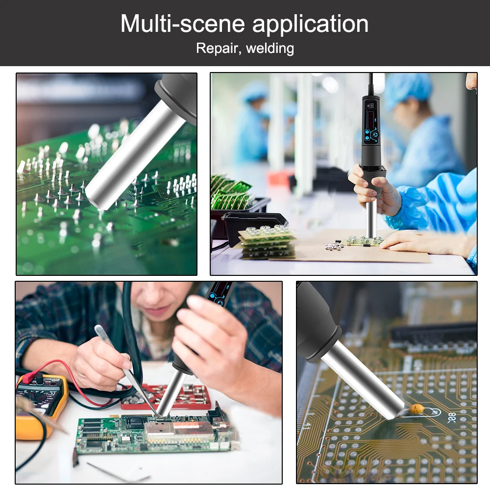 

650W PG 8018 LCD Adjustable Electronic Heat Hot Air Gun Desoldering Soldering Station IC SMD BGA + Nozzle rework station Tools