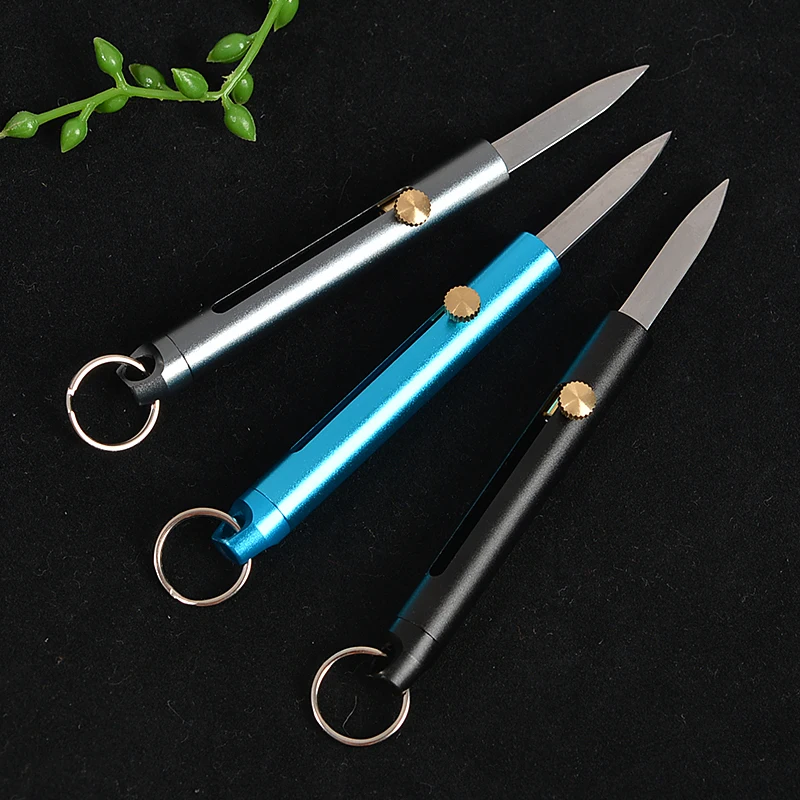 

Mini Aluminum Alloy Spring Knife Multi Function Outdoor Portable Self-defense Tool Carry EDC Detachable Open Express Knife