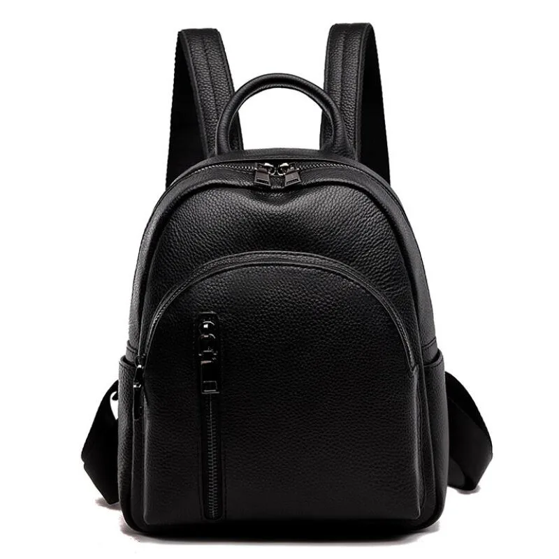 

New Fashion Woman Backpack High Quality Ladies Shoulder Bag Cow Leather Backpacks Teenage Girls Female School Bag