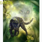 Квадратная Алмазная вышивка Ягуар Леопард 5D 