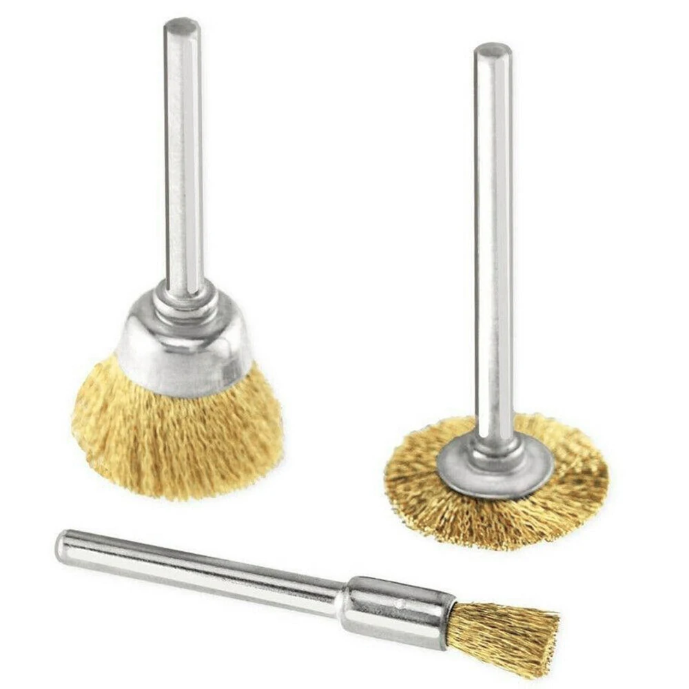 

45x Wire Brass Cup Wheel Bowl Brush Polishing Cleaning Remover For Rotary Tool