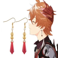 genshin impact tartaglia earrings cartoon figure cosplay genshin childe earring anime jewelry accessories christmas gift