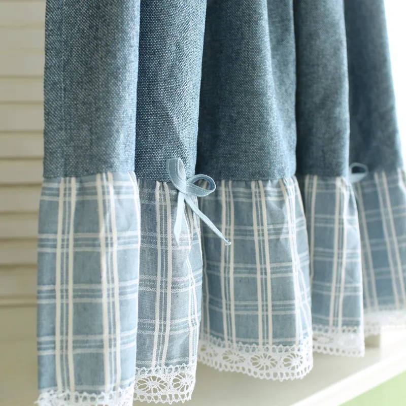 Light Luxury Chenille Pure Stitching Lattice American for Living Room Bedroom Balcony Short Curtain Half Head | Дом и сад