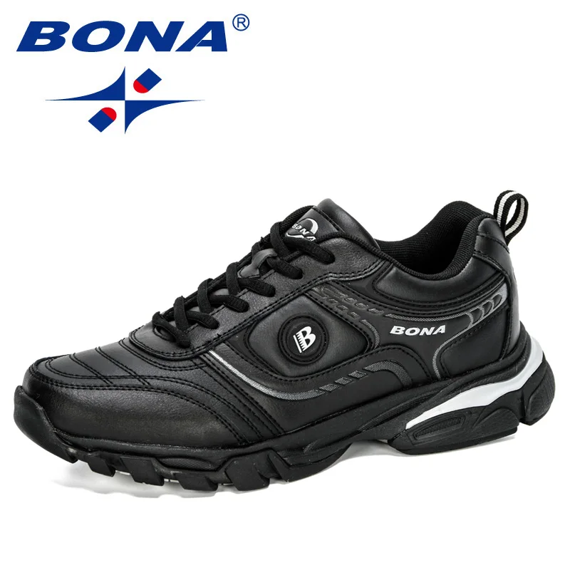 Кроссовки BONA мужские кожаные Стильная Спортивная обувь для бега удобные