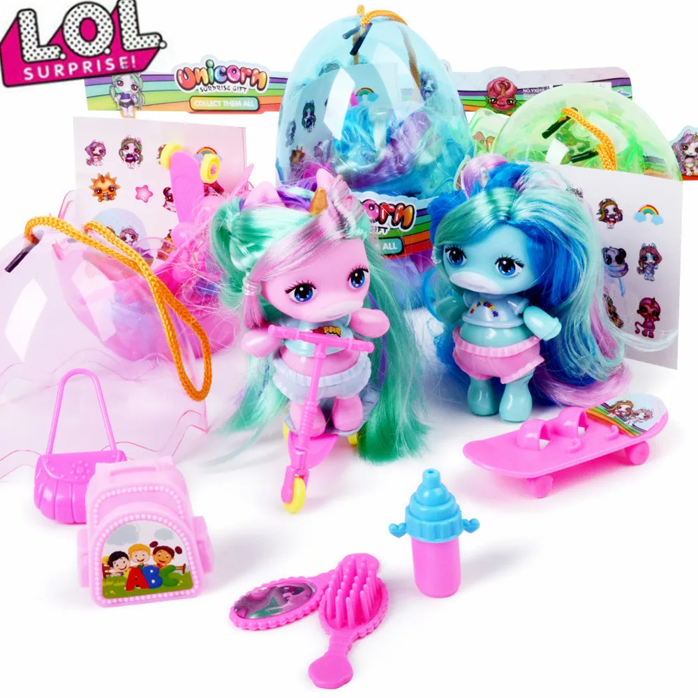 

LOL Surprise Doll MGA Poopsie soft glue Surprise Silicone Unicorn Rainbow LOLS Doll QQ eggs Figure Action Toys for Girl Gifts