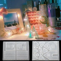 diy crystal resin mold 3d christmas house silicone casting mold cake chocolate baking tools home decoration diy handmade crafts