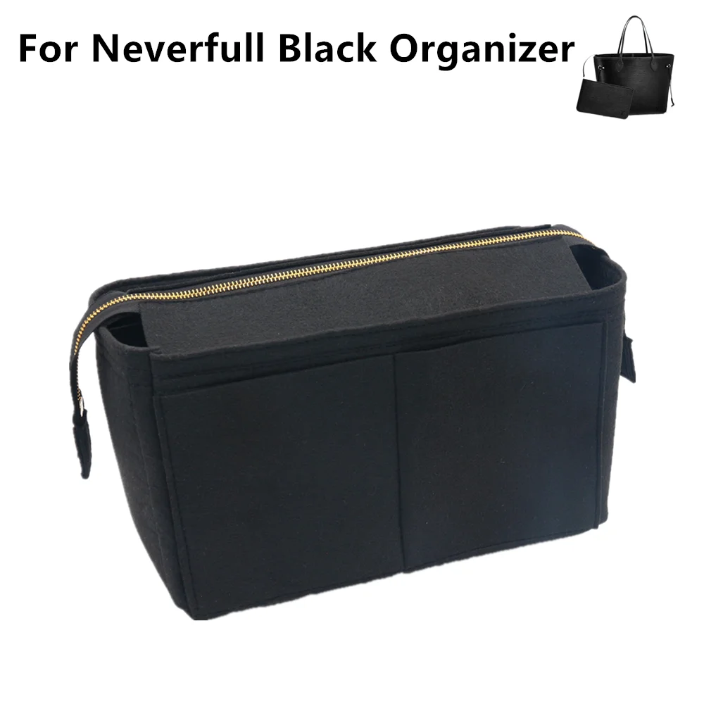 Purse Organizer  For Neverfulll MM GM  Travel Inner Purse Portable Cosmetic Bag Black organizer tote purse storage for neverfull