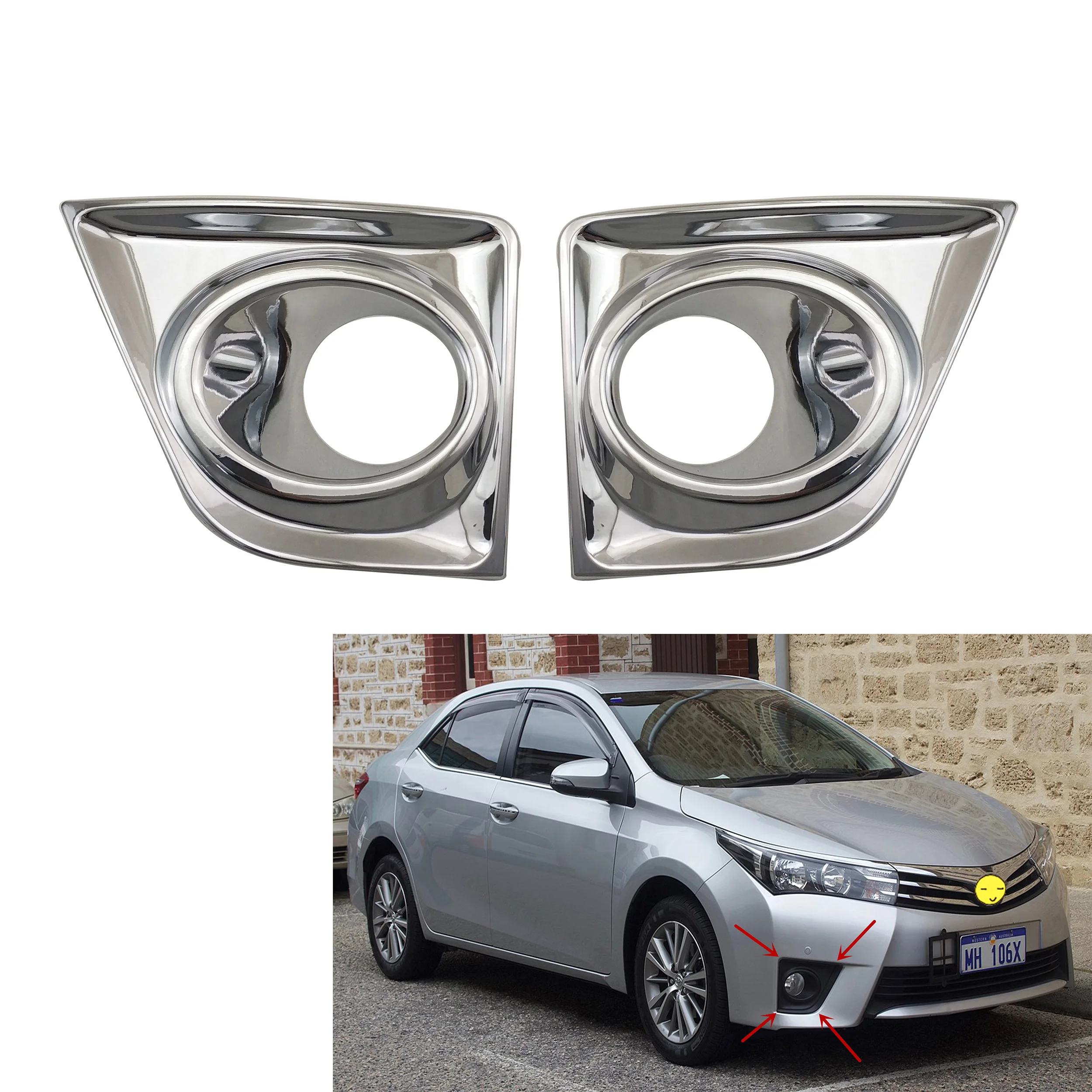 2 шт. передние противотуманные фасветильник для Toyota Corolla Altis|Хромирование| |