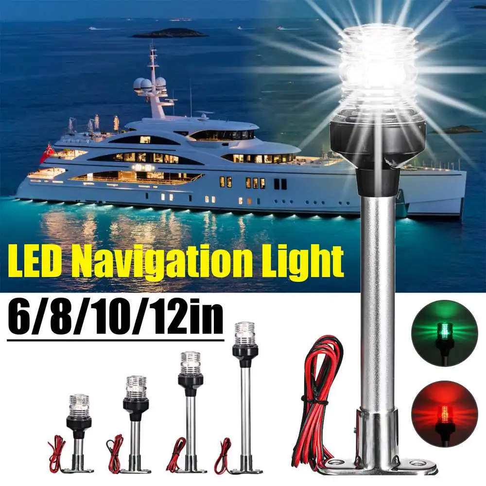 

4500k 5W Fold Down LED Navigation Light 10~24V 360 Degree Signal Warning Lamp For Yacht Marine Boat Anchor Sailing Signal Light
