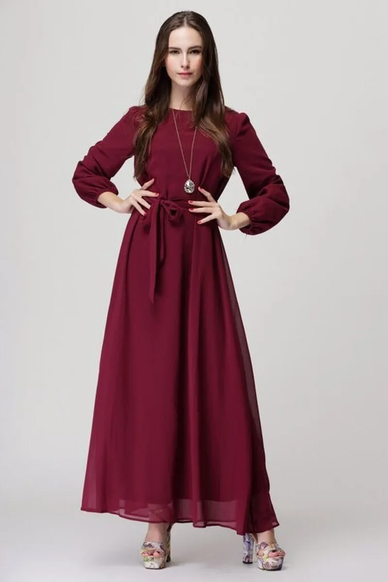 Мусульманское платье-абайя Женский трапециевидный хиджаб на шнуровке Средний