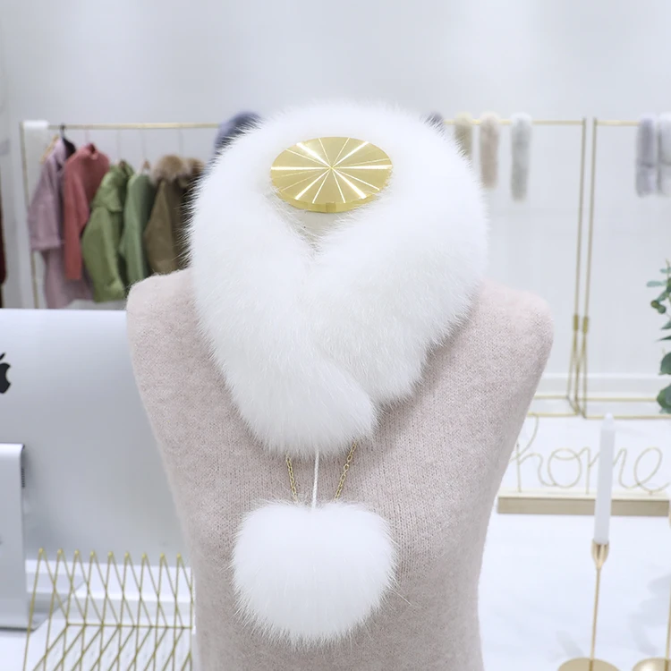 Новинка 2020 шарф из лисьего меха женский воротник роскошный натурального 7 цветов