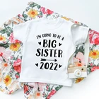 2022 Детская рубашка с объявлением о ребенке, рубашка для большого брата, модель 2022, футболка с надписью Big BrotherSister, сияющая рубашка, Прямая поставка