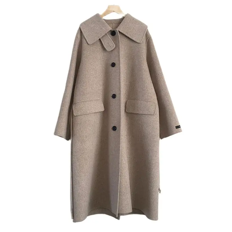 

Woolen Overcoat Plus Long Woolen Overcoat Women Lace Up Women's Woolen Coat Double-sided Woolen Overcoat Woolen Overcoat Women