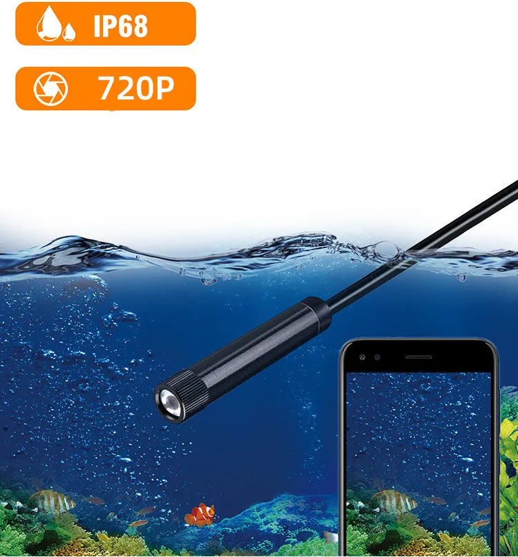 8mm endoscope camera 1200p wifi drain pipe engine inspection camera wireless 3 in 1 borescope for android phone typec smartphone free global shipping