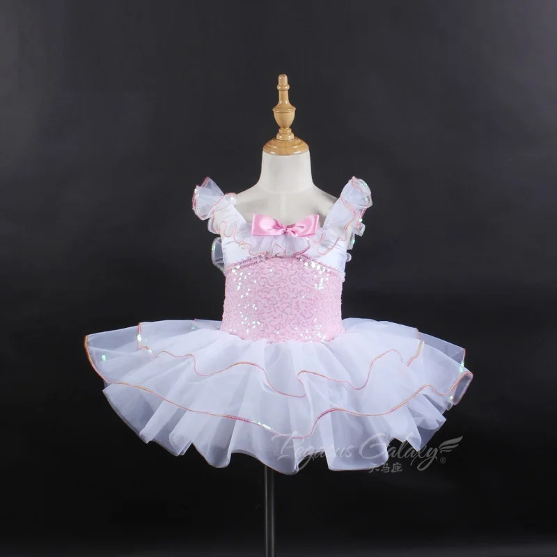 

X2022 Professional Ballet Dress Sequin Tutu Lace Dress Ballet Leotards Dance Costume Patchwork Ruffle Formal Dresses