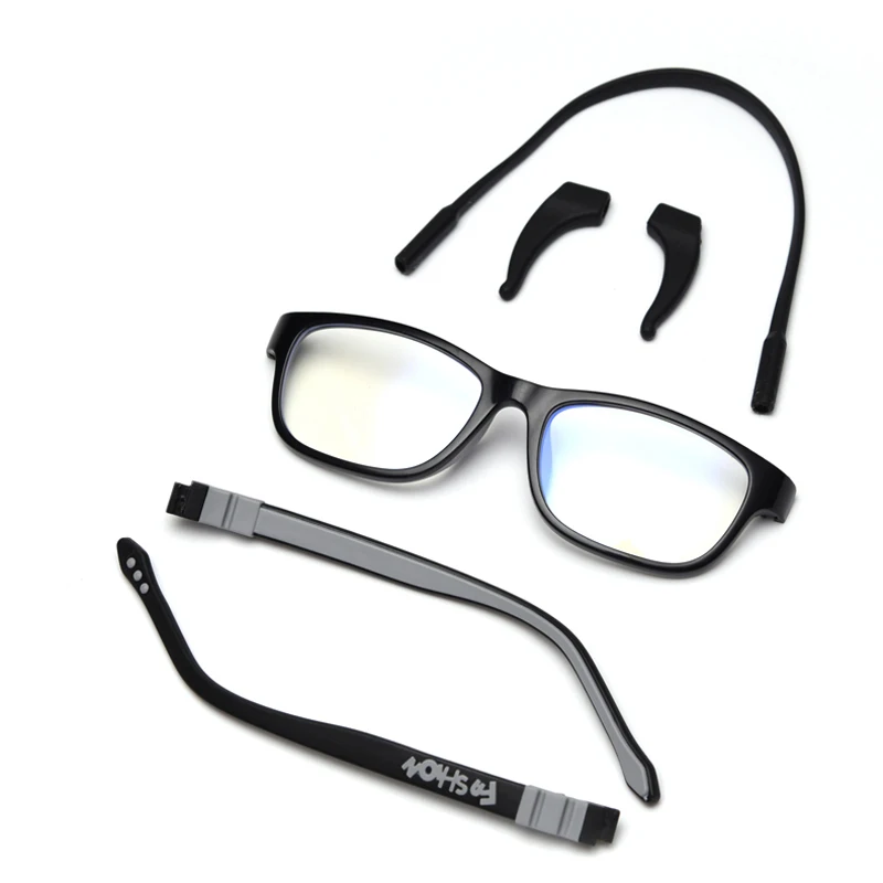 black grey Peekaboo силиконовые детские очки Оптические сверхлегкие Детские аксессуары для мальчиков желтые синие очки для девочек Квадратные прозрачные линзы - Цвет оправы: black grey