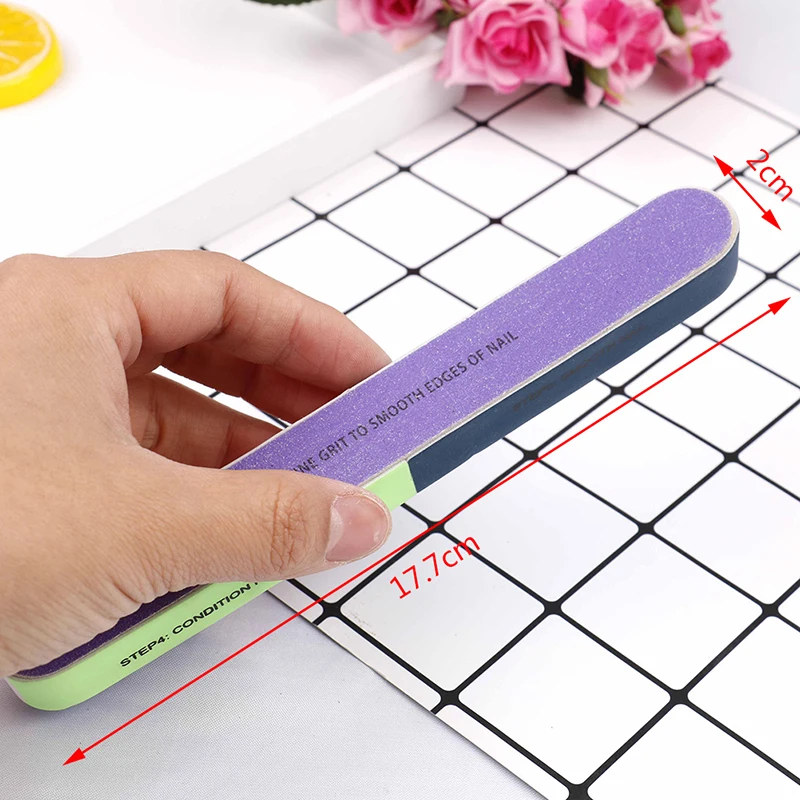 

Drop Shipping 17.7 * 2cm 2PCS/set Six-sided Polishing File Nail Tool Creative Printing Nail File Sanding Professional Nail File