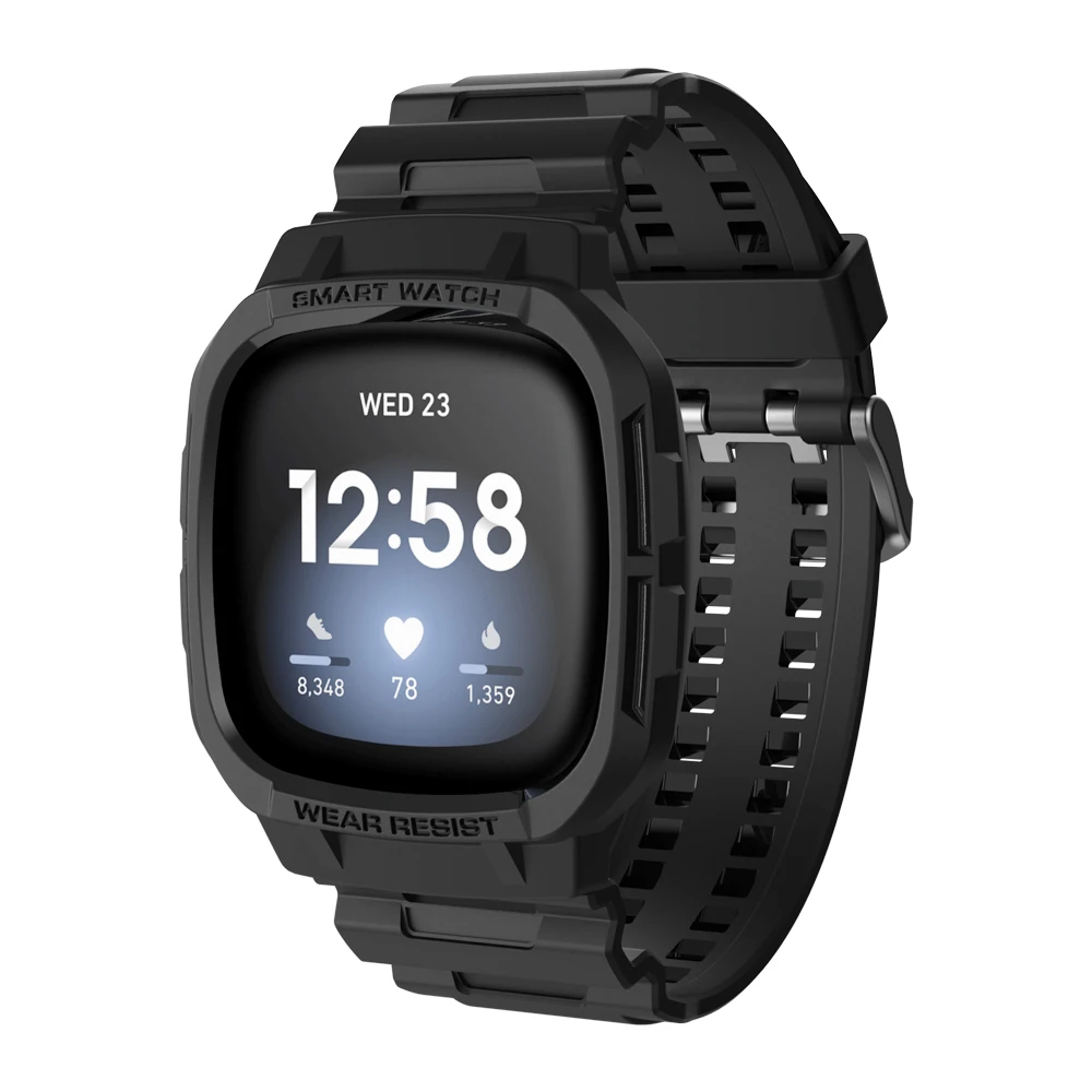 

Watchbands for Fitbit Versa3 Sense Watch Strap Band Case Armor Bumper bracelet Sport TPU Shell Wristband Accessories