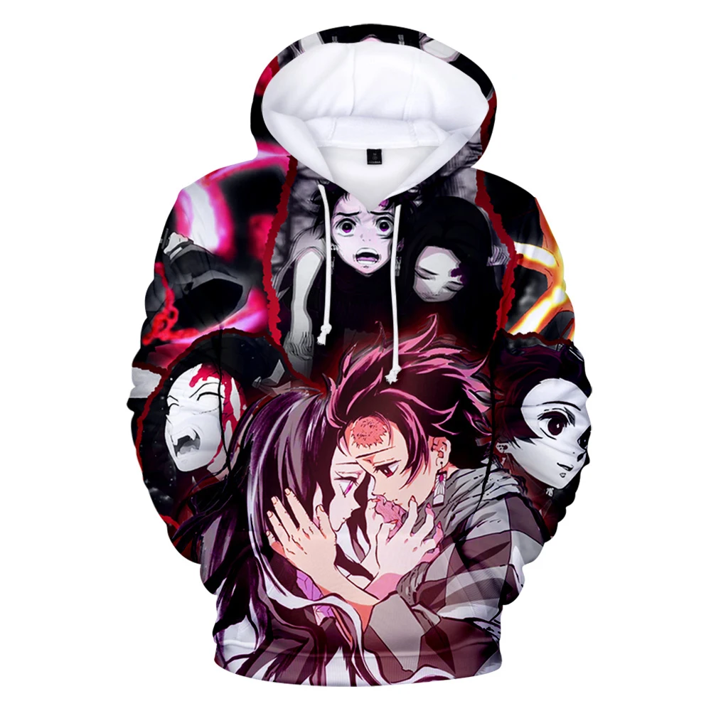 Demon Slayer Anime 3D Hoodies Men Women Casual Harajuku Fashion Print Sweatshirt Autumn Boys Hoodie Clothing | Мужская одежда