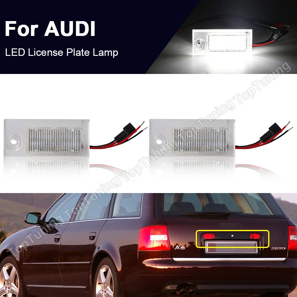 

1Pair For Audi A6 C5/4B Sedan 1997 1998 1999 2000 2001 2002 2003 2004 LED Number License Plate Light Lamp Canbus No Error