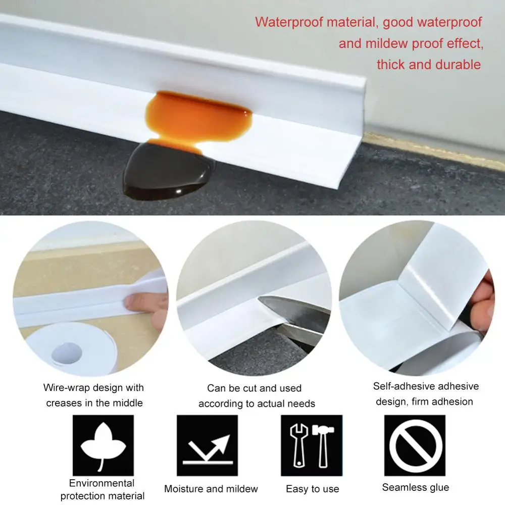 Самоклеящаяся лента из ПВХ с защитой от против плесени для кухни ванной газовой