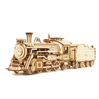 3d wooden puzzle train model diy wooden train toy mechanical train model kit dropshipping