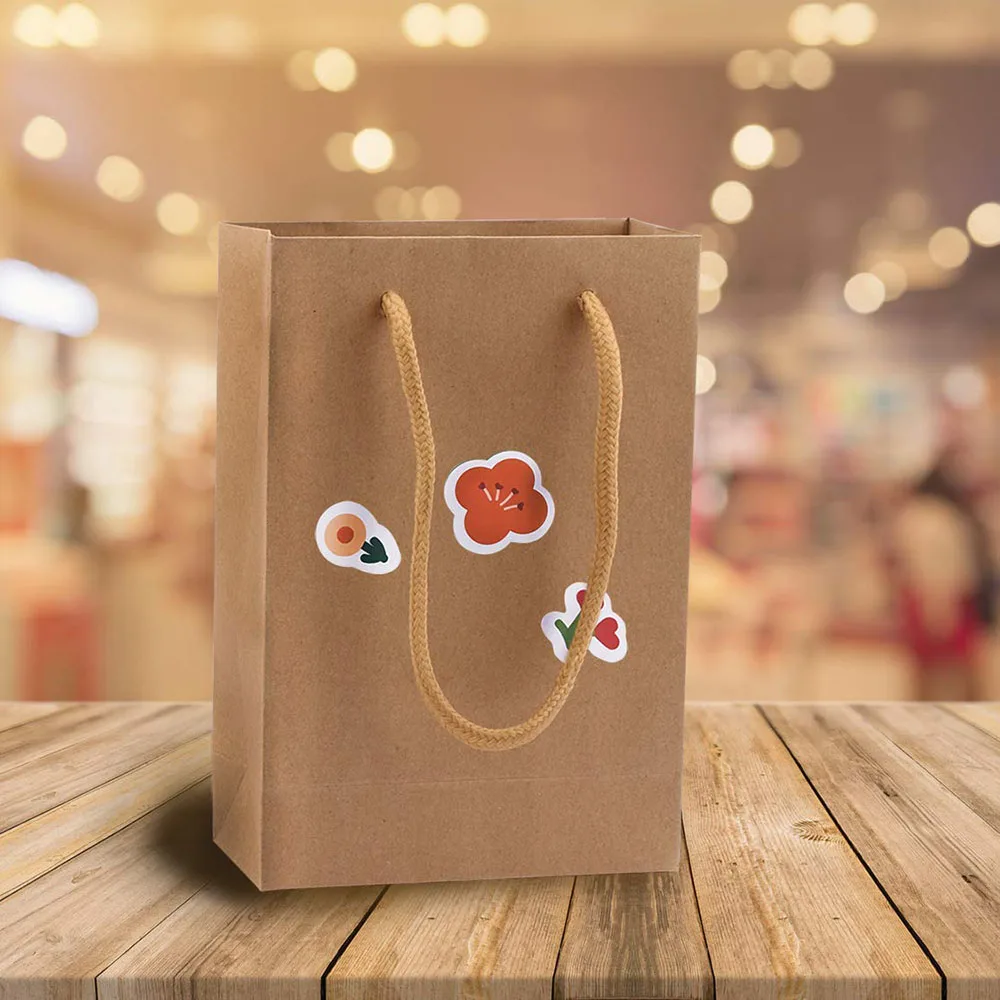 5 шт. Подарочный пакет из крафт бумаги упаковка с ручками свадебные сувениры для