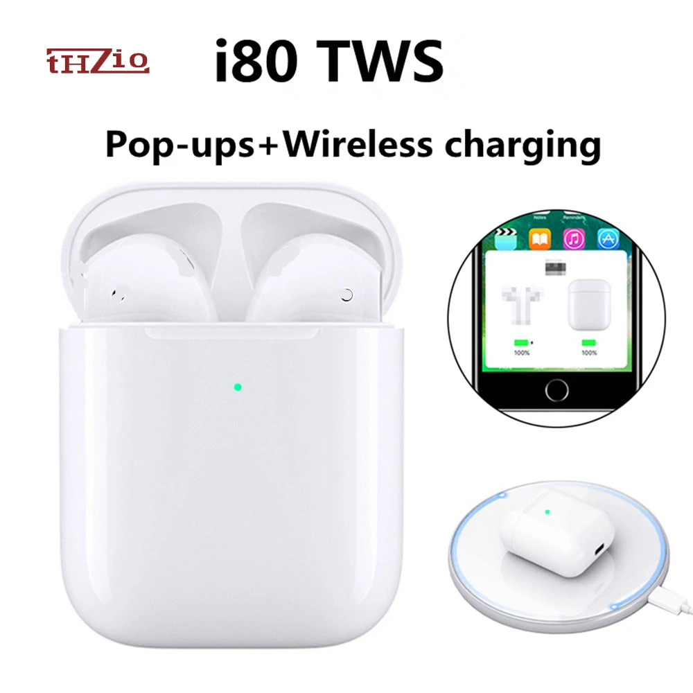 Наушники i80 TWS Hifi Bluetooth 5 0 беспроводные наушники с басами спортивные сенсорные