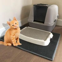 Cat Litter Tray Mat Waterproof EVA Double Layer Cat Self Cleaning Sandbox Pad Non Slip Pet Litter Box Mat For Cat Toilet