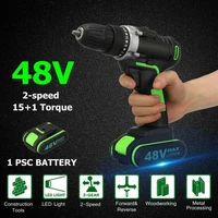 dreamburgh electric screwdriver cordless drill hammer impact cordless drill power driver 48v lithium ion battery 10mm 2 speed