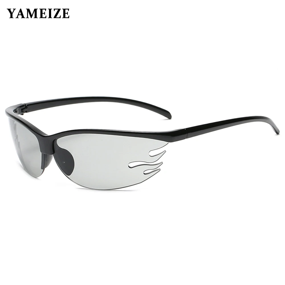 

Женские солнцезащитные очки YAMEIZE, Винтажные Солнцезащитные очки в полуоправе, очки в стиле стимпанк, спортивные очки для вождения, UV400